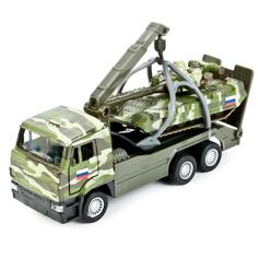 Набор Технопарк машина металлическая инерционная камаз, эвакуатор 12 см + Танк т-90 7,5 см