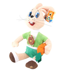 Мягкая игрушка Мульти-Пульти Заяц с морковкой (ну погоди) озвученная 25 см