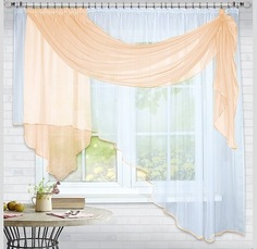 Штора для кухни Nivasan Муза персик на ленте