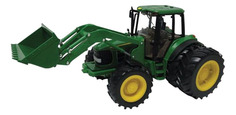 Трактор Tomy John Deere 6830 с двойными колесами и фронтальным погрузчиком