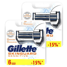 Годовой запас Gillette сменные кассеты для бритья SkinGuard, 6+6 (12 шт)
