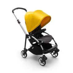 Bugaboo bee6 коляска прогулочная alu/grey melange/lemon yellow