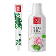 Зубная паста SPLAT 75мл + Ополаскиватель для полости рта Professional MEDICAL HERBS 275мл