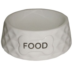 Миска для животных FOXIE Diamond Food белая керамическая 15,5х15,5х5см 190мл