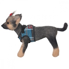 Шлейка-жилет для собак DOGMODA Клетка синяя-1 13см