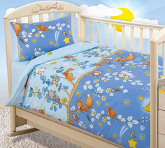 Постельное белье «День и ночь», бязь (Ясельный), простыня на резинке Текс Дизайн