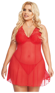 Полупрозрачная сорочка Berta красный XXL SoftLine