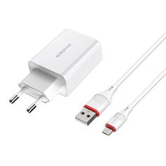Сетевое зарядное устройство Borofone BA21A Long Journey, 1xUSB, 3 A, white