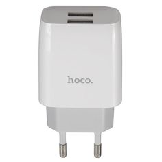 Сетевое зарядное устройство Hoco C73A, 2xUSB, 2,4 A, white