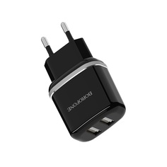 Сетевое зарядное устройство Borofone BA25A Outstanding, 2xUSB, 2,4 A, black