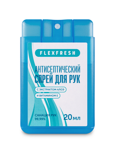 Антисептик Flexfresh, для рук спрей спиртовой,флакон-карта 20мл для детей и взрослых синий