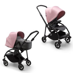 Bugaboo bee6 коляска 2 в 1 black/grey melange/soft pink