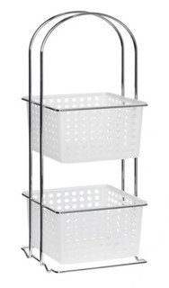 Этажерка Grampus, прямоугольная двухэтажная хром, GR-810-2