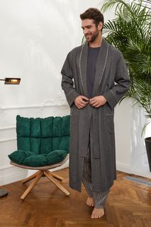 Домашний халат мужской Laete 30389 серый XL