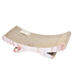Когтеточка для кошек FOXIE Wood Print Лежанка картон 49х21,5х13см