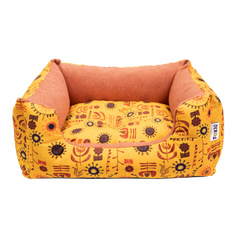 Лежанка для собак Foxie Ethnics велюр 50x60x18см желтый