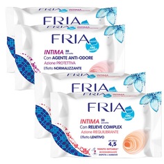 Салфетки FRIA для интимной гигиены, био-разлагаемые, антибактериальные, роз+оранж, 4х20 шт