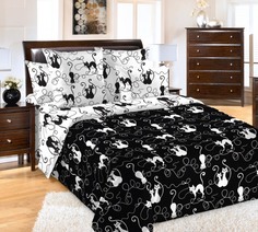 Покрывало стеганое "Котофей" из бязи 220х210 с кошками Текс-Дизайн Текс-Дизайн