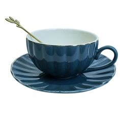 Чашка с блюдцем, "Ракушка", цвет синий, MARMA MM-CUP-03