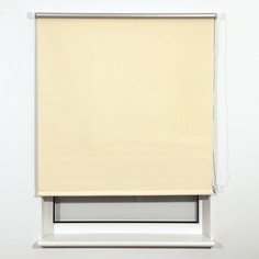 Штора рулонная светонепроницаемая (Блэкаут) BRABIX 160х175 см, кремовый серебро, 606022