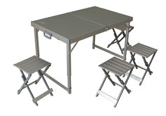 Туристический стол со стульями Mifine KX-AE-3 серебристый