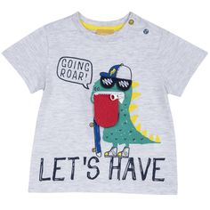 Футболка Chicco Let`s have, для мальчика, р.86, цв. серый