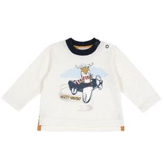 Лонгслив Chicco Самолет для мальчиков р.80 цв.белый