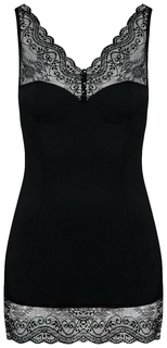 Obsessive Сорочка из комбинированной ткани со стрингами Miamor черная L/XL