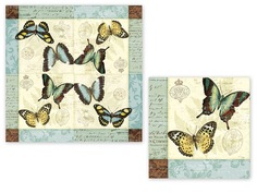 Салфетки "Бабочка винтаж" 33*33 см, 3 слоя, 20 шт, Bulgaree Green