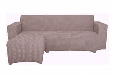Чехол на угловой диван с оттоманкой CONCORDIA, выступ справа, тускло-сиреневый