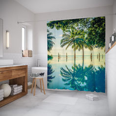 Штора для ванной JoyArty «Затопленный берег» 180x200