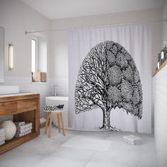 Штора для ванной JoyArty «Полуживое дерево» 180x200