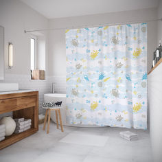 Шторы для ванной JoyArty «Радужное дно» 180x200