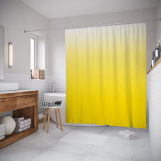 Шторы для ванной JoyArty «Желтый градиент» 180x200