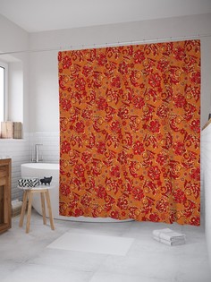 Штора для ванной JoyArty «Лавовые узоры» из ткани, 180х200 см с крючками