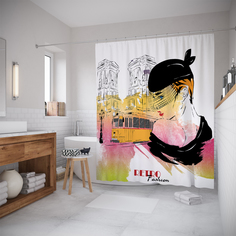 Шторы для ванной JoyArty «Модное ретро» 180x200 см