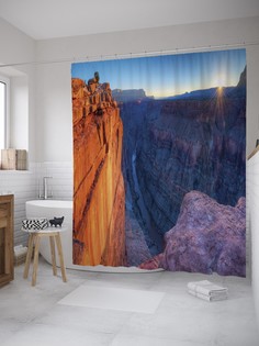 Штора для ванной JoyArty «Вечер в каньоне» из ткани, 180х200 см с крючками