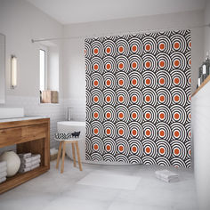 Шторы для ванной JoyArty «Спиральный чешуйки» 180x200