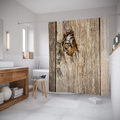 Штора для ванной JoyArty «Подглядывающая опасность» 180x200