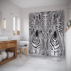 Штора для ванной JoyArty «Зебровый узор» 180x200