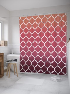 Штора для ванной JoyArty «Королевский градиент» из ткани, 180х200 см с крючками