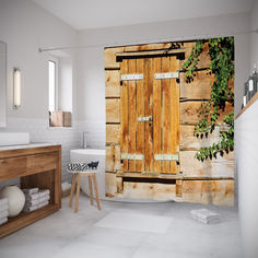 Штора для ванной JoyArty «Высокая дверь» 180x200