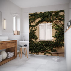 Штора для ванной JoyArty «Обрастающая дверь» 180x200