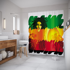 Шторы для ванной JoyArty «Боб Марли» 180x200 см