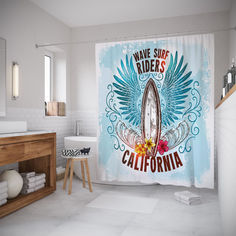 Штора для ванной JoyArty «Волнистая Калифорния» 180x200