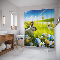 Шторы для ванной JoyArty «Пасхальная радость» 180x200