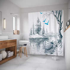 Штора для ванной JoyArty «Лодка в ожидании чуда» 180x200