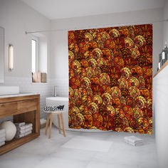 Шторы для ванной JoyArty «Обрядная чешуя» 180x200