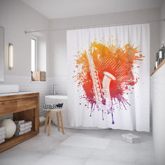 Штора для ванной JoyArty «Красочный саксофон» 180x200