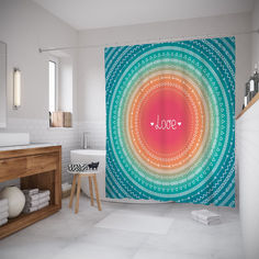 Штора для ванной JoyArty «Любовь с кругами и стрелами» 180x200